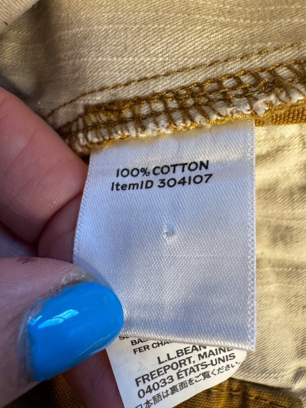 L.L. Bean Signature Slim Straight Fit Khaki Mustard Cotton Pants 32x32 - Picture 3 of 6
